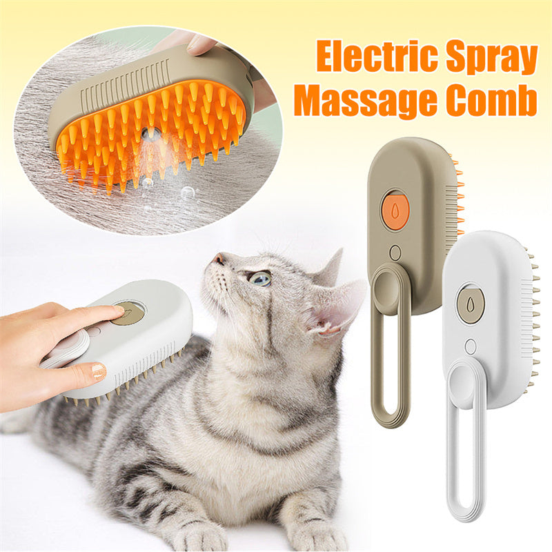 Electric Pet Brush With Steamer For Grooming, Massage, And Hair Removal - Cat&Dog Wonderland