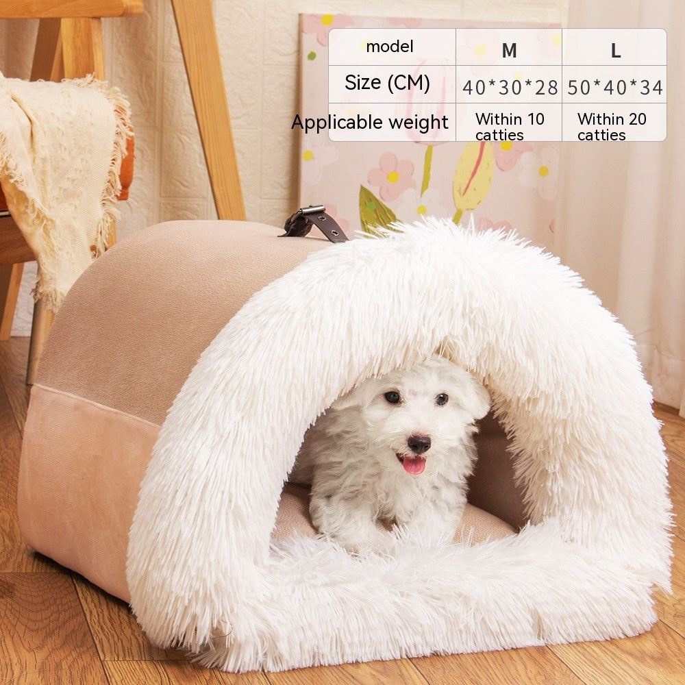 Cozy Portable House for Cat & Dogs with Moisture-Proof Fur - Cat&Dog Wonderland