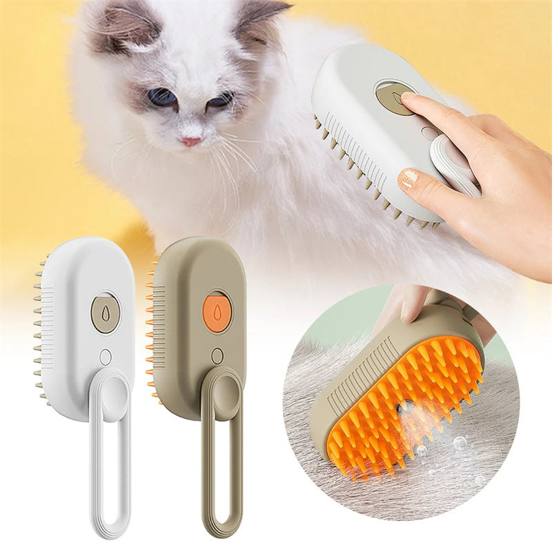 Electric Pet Brush With Steamer For Grooming, Massage, And Hair Removal - Cat&Dog Wonderland