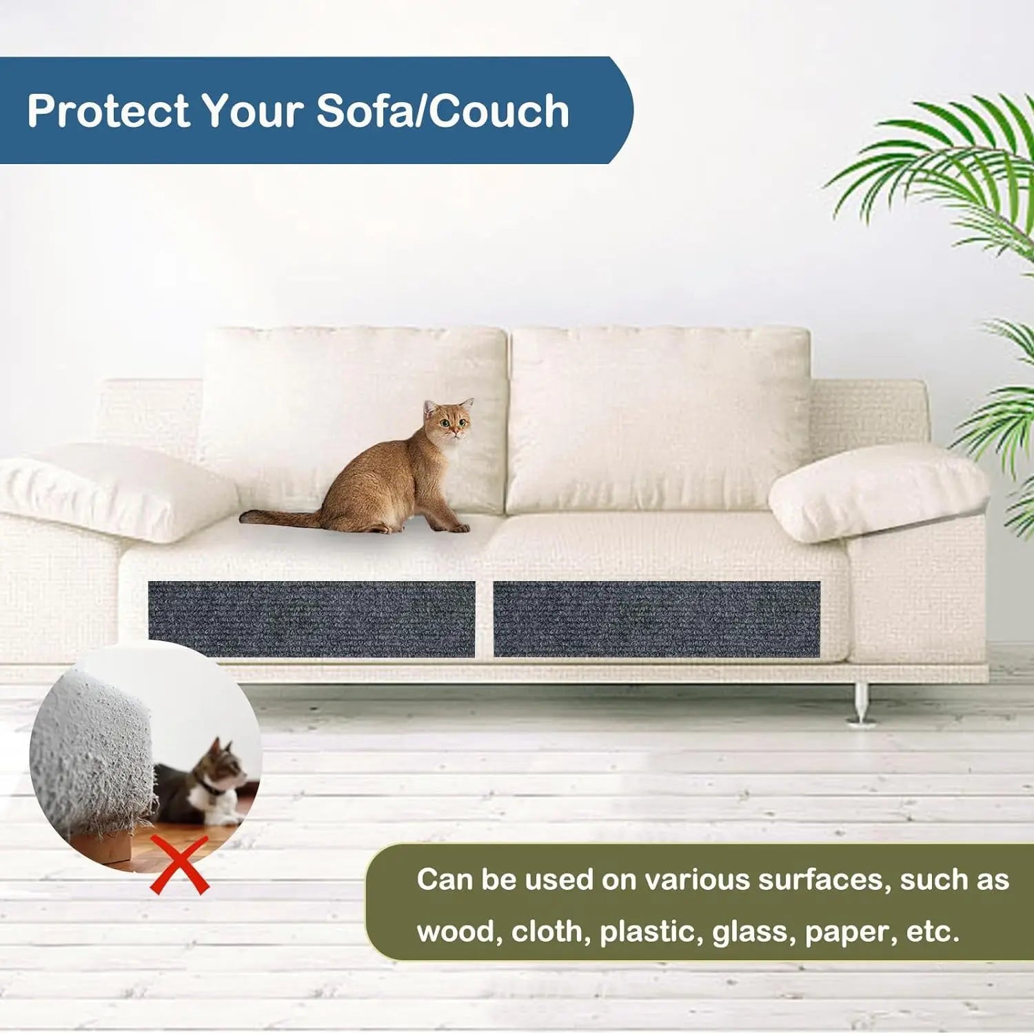 Self-Adhesive Cat Scratch Board – Wall & Sofa Protector, Trimmable DIY Design - Cat&Dog Wonderland