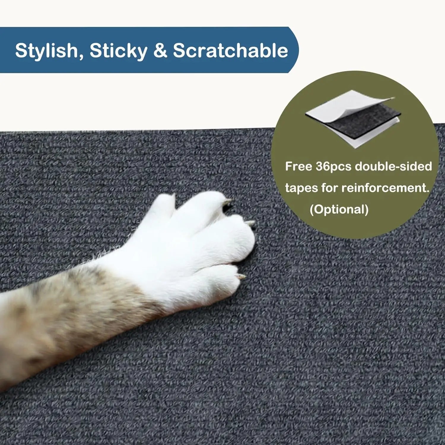 Self-Adhesive Cat Scratch Board – Wall & Sofa Protector, Trimmable DIY Design - Cat&Dog Wonderland