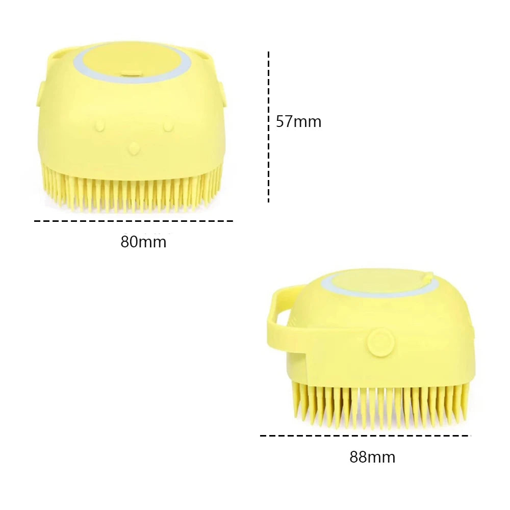 Soft Silicone Grooming Brush and Shampoo holder for Dogs – Bathing and Massage - Cat&Dog Wonderland