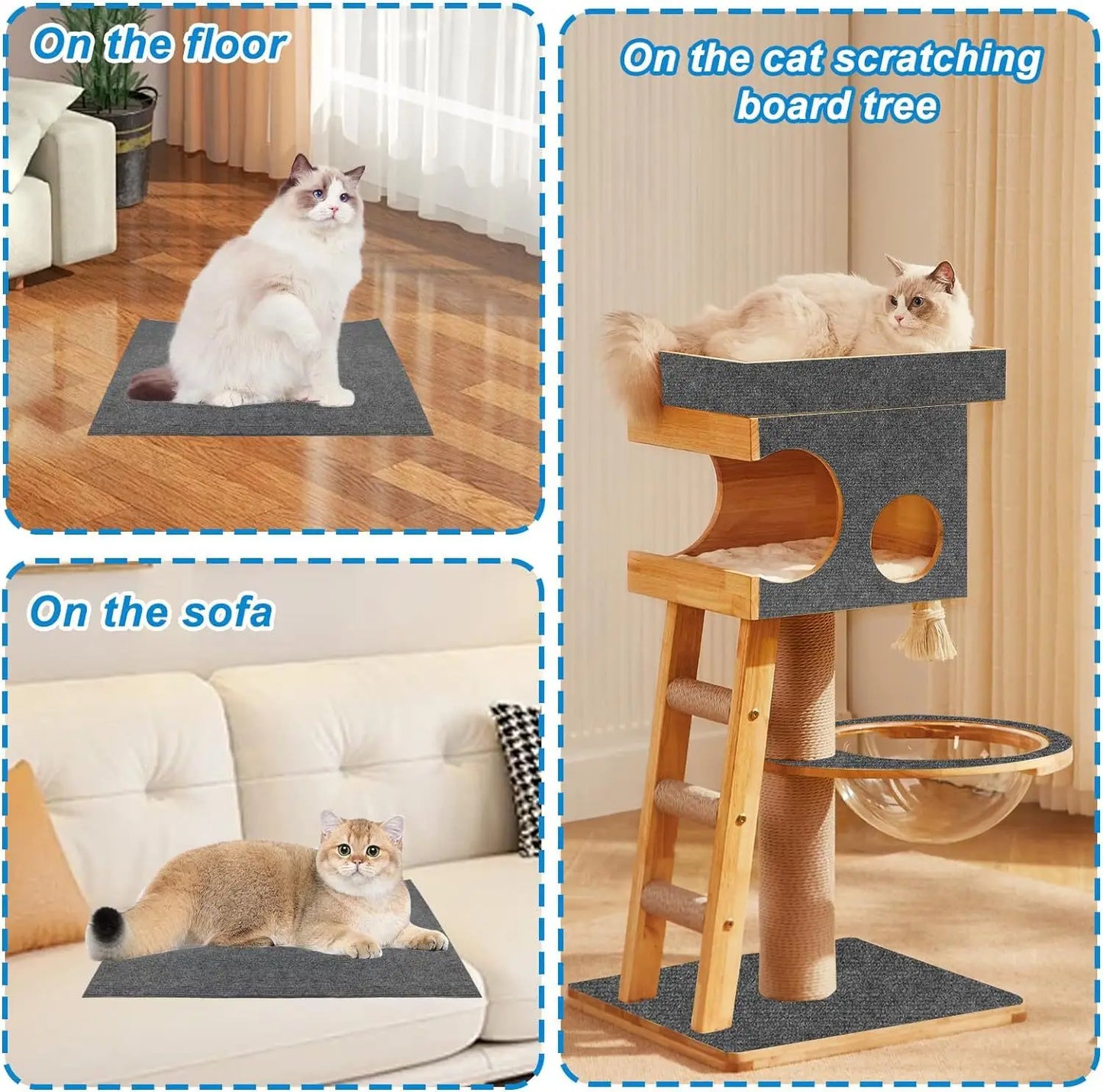 Self-Adhesive Cat Scratch Board – Wall & Sofa Protector, Trimmable DIY Design - Cat&Dog Wonderland