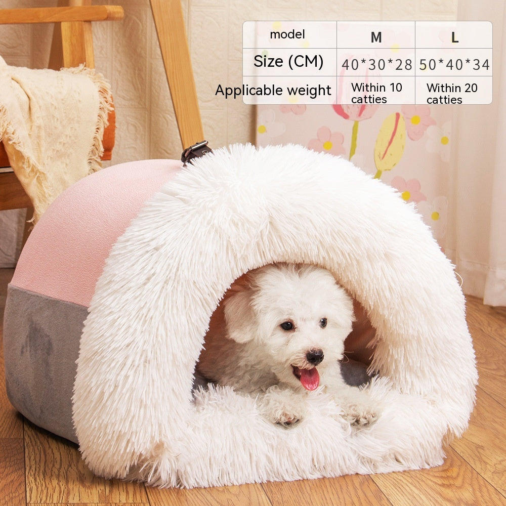 Cozy Portable House for Cat & Dogs with Moisture-Proof Fur - Cat&Dog Wonderland